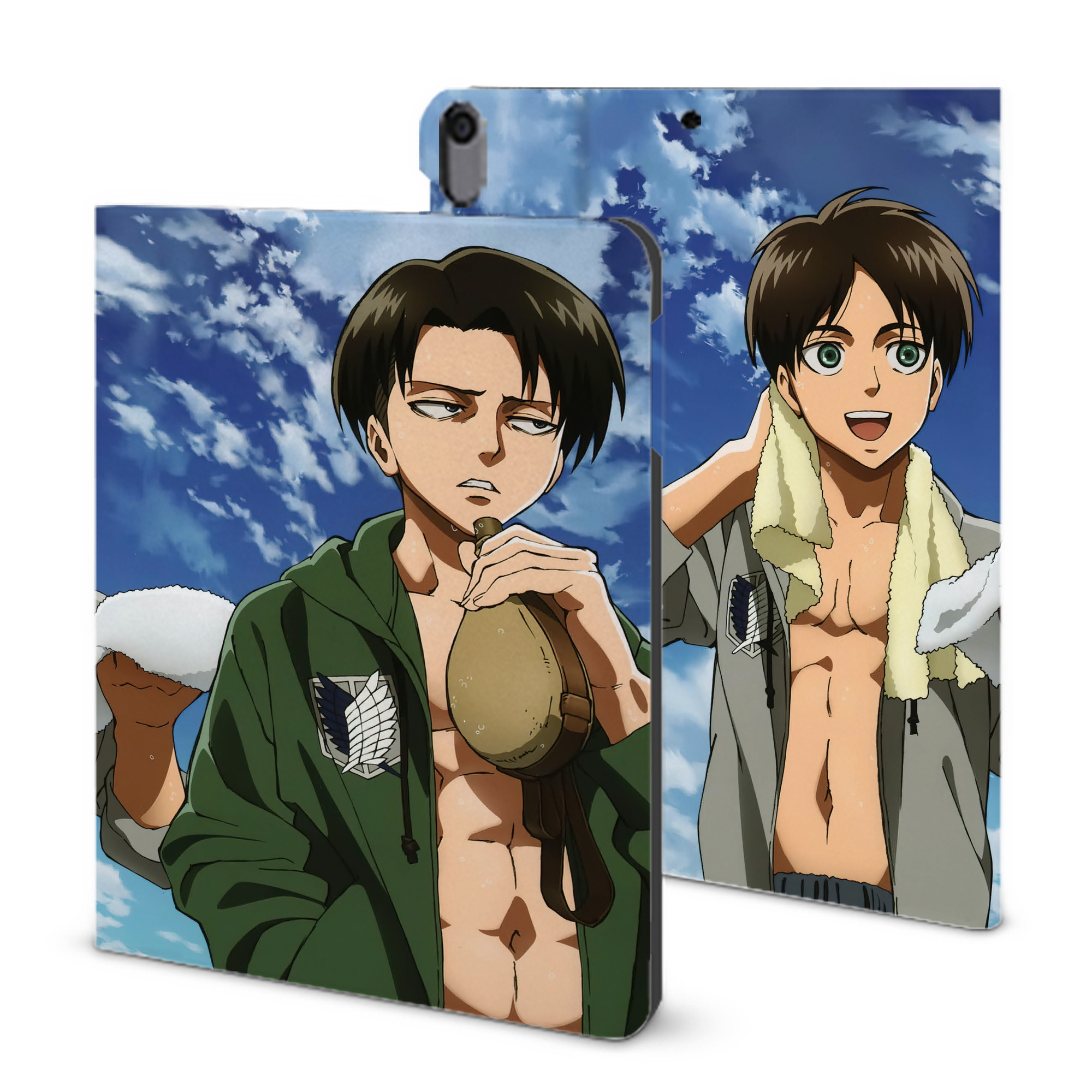 （画像用） 進撃の巨人 Attack on Titan IPad ケース ブック型 PUレザー TPU 耐衝撃 軽量 薄型 ペン収納なし 全面保護 IPad 各モデル対応